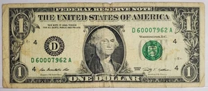 Vintage Series 2009 LUCKY 000 $1 One Dollar Bill Fancy Serial Number - Picture 1 of 2
