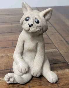 VTG Quarry Critters Charley Cat Kitty Stone 5.75” Figurine 2nd Nature Design - Picture 1 of 9