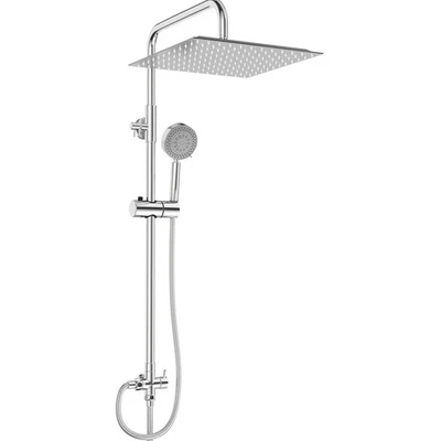 Duschsystem mit eckiger Kopfbrause & Handbrause 5 Strahlarten - Bild 1 von 4