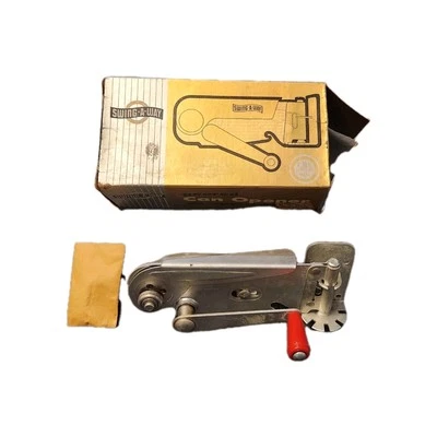 Abridor de latas de montaje en pared Swing-A-Way de colección con caja original, ¡raro! Foto 1 de 4