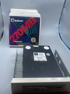 SyQUEST SQ3270S 270MB 5,25 ZOLL SCSI BACKUP FOR PC OR MAC, Plus 5ea 270mb Disks - Photo 1/8