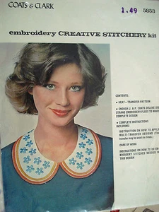 1970's VTG Coats&Clark Collar Embroidery Creative Stitchery Kit #5853 - Picture 1 of 2