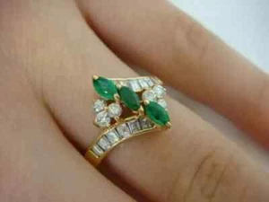 2Ct Marquise Lab-Created Emerald Infinity Engagement Ring 14K Yellow Gold Plated - Picture 1 of 4
