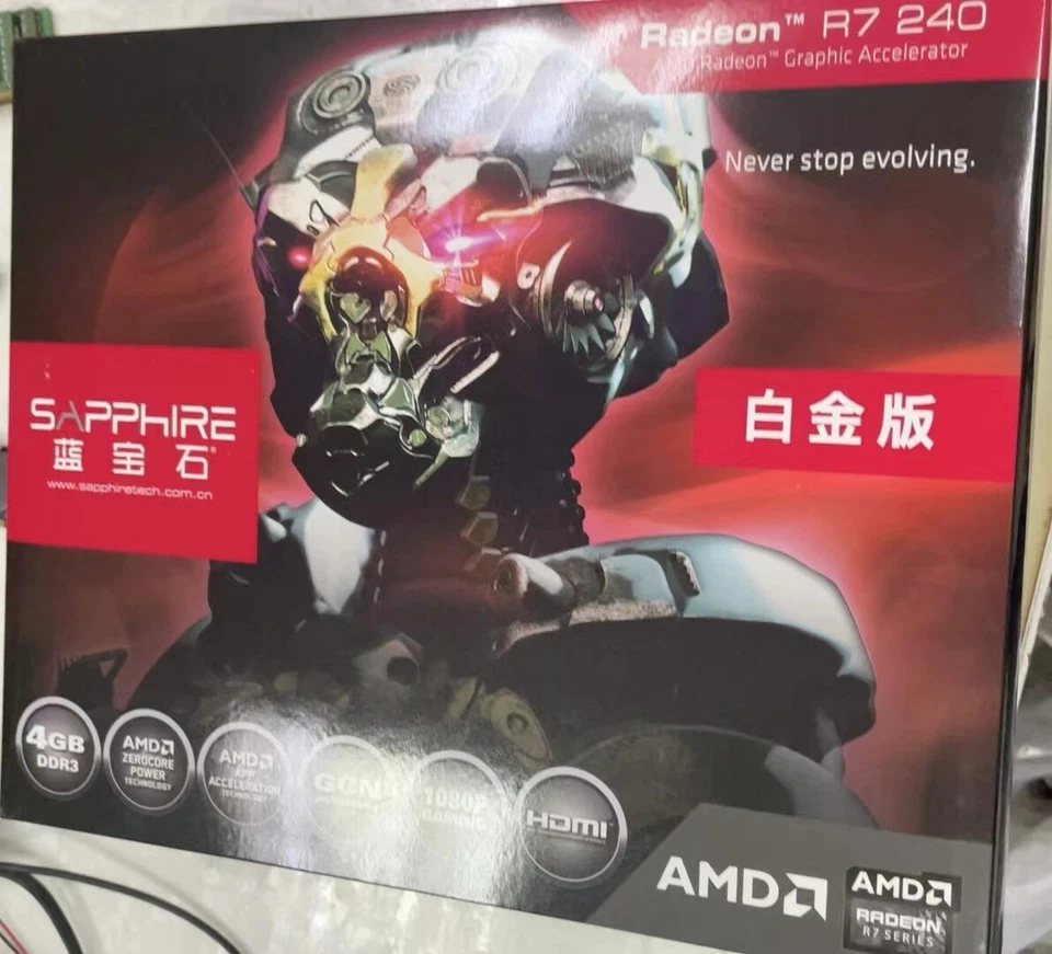 Radeon R7 240 Grafikkarte 4GB Sapphire AMDVGA HDMI DVI PCI-e 3.0 Single-Slot - Image 1 of 3