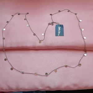 Cookie Lee Silver Tone Chain Necklace with Disc Charms Long 36" NWT - Picture 1 of 2