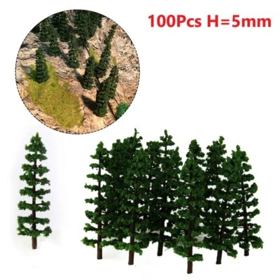 100X Model Railway Layout 1:160 N Scale Tower Trees DIY Model Trees Scenery 50mm - Image 1 of 4