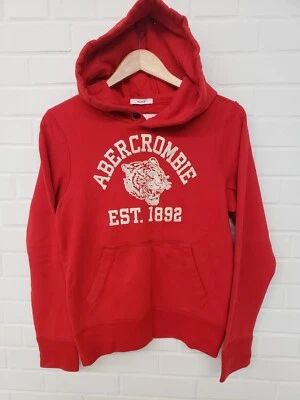 Sudadera con Capucha ABERCROMBIE & FITCH Cabeza de Tigre Roja Pullover Sudadera Juvenil Talla XL Foto 1 de 4