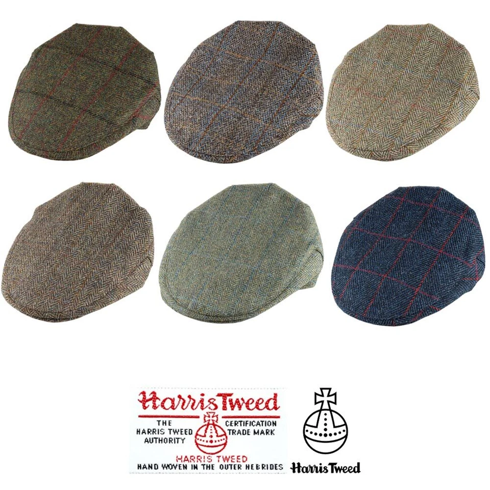Rydale Harris Tweed Flat Cap 100% Pure New Wool Country Cap UK Made 6 Colours