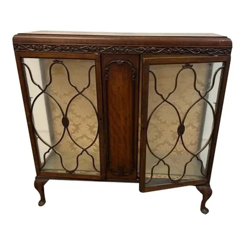Antique Mahogany English Display Cabinet Cover