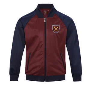West Ham United FC Official Soccer Gift Boys Kids Retro Track Top Jacket - Picture 1 of 12