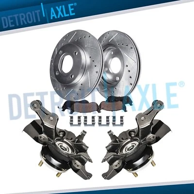 Cojinete de cubo de nudillos de dirección delantera rotores perforados pastillas de freno para Hyundai Accent Foto 1 de 4