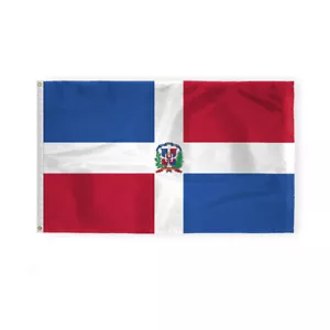 Dominican Republic Flag Banner Pennant Bandera New Indoor Outdoor with Emblem - Bild 1 von 8