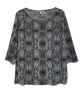 Dana Buchman, Snakeskin Print Pullover Top with Stretch, size XL - Picture 1 of 4