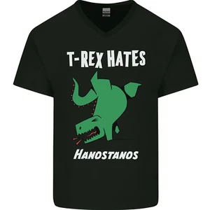 Camiseta de algodón con cuello en V T-Rex Hates Handstands Gimnasia Dinosaurio para hombre - Imagen 1 de 37