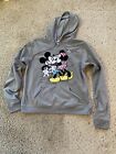 Disney Mickey & Minnie Mouse Gray Fleece Hoodie Size Xl