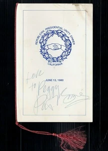 SELTEN*** PAT BOONE*** SIGNIERTES PRÄSIDENTENEINHEIT ABENDESSEN PROGRAMM JUN 13 1980* Boone - Bild 1 von 2