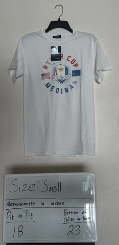 MV Sport Ryder Cup Shirt Mens Small White PGA Golf 2012 Medinah Tiger Woods USA Cover