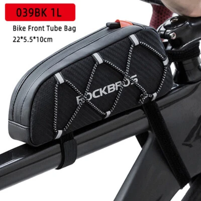 ROCKBROS Bike Front Bag Top Frame Tube Bag Waterproof Reflective Cycling Pannier - Image 1 of 4
