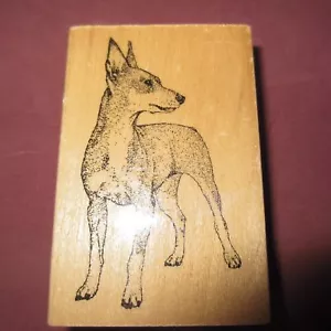 BRIEFMARKENGALERIE Miniatur Pinscher Hund Holz montiert Gummistempel Hunderasse - Bild 1 von 1