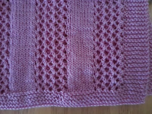 Knitting pattern copy 2429. Lace panelled Baby pram & cot blanket. DK - Picture 1 of 2