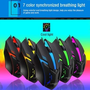 Gaming Mouse 7-Colors LED Backlight Ergonomics USB Mouse Gamer O8I2 K1= *1 N4P2 - Picture 1 of 11