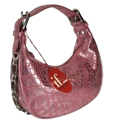 ISABELLA FIORE HEAVY METAL SARAH SM. HOBO COCODRILO ROSA METALIZADO EN RELIEVE Y2K $210 Foto 1 de 4