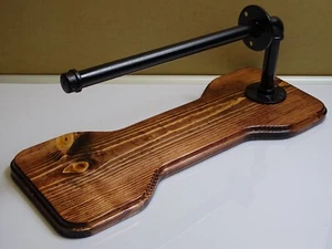 Country Industrial Style Paper Towel Holder-Red Mahogany Stain-PT001RM - Picture 1 of 5