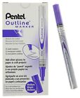 NEW Pentel 12-Pack Dual-Color Outline Marker Pen VIOLET SILVER Metallic MSP60-ZV