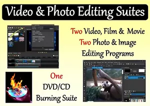 Video Film & Movie Editing Software 5 PROGRAM DVD With Photograph Image Suite - Picture 1 of 1