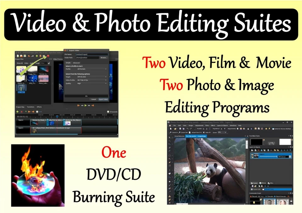Movie Film & Video Editor 5 PROGRAM DVD With Photo & Image Editing Software - Image 1 of 1