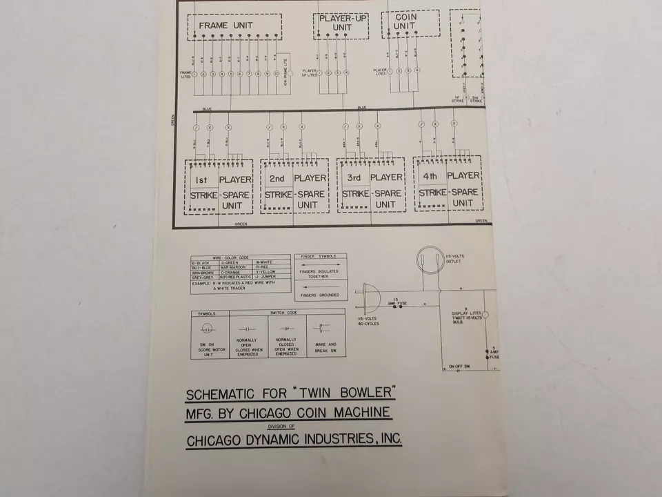 Chicago Coin: Twin Bowler- Schematic - NOS - Image 1 of 1
