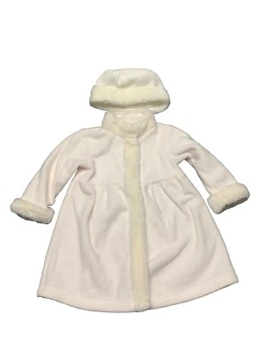 Abrigo y sombrero de piel sintética blanco para niñas 24 meses Foto 1 de 4