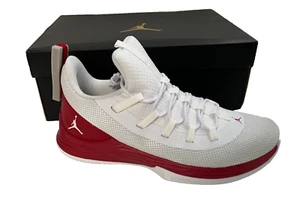 Air Jordan Mens Ultra Fly 2 Low White/Red Basketball Sport Sneakers Shoe Size 12 - Picture 1 of 12