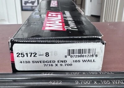 Manley Chromoly Swedged End Pushrods 25172-8 Pushrods 7/16" X  9.700" - Image 1 of 4