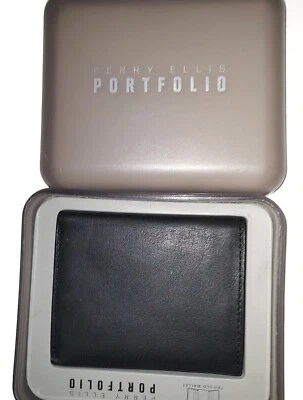 Perry  Ellis Portfolio Men's  Leather Trifold Wallet, Black - Image 1 of 2