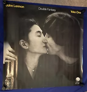 GIANT Vintage 1980 John Lennon Yoko Ono Double Fantasy 48x48 PROMO POSTER UNBENUTZT - Bild 1 von 2