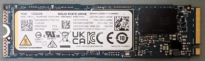 KIAXIO KIOXIA (TOSHIBA) 1 TB XG8 1 TB M.2 2280 PCIe NVMe SSD, Gen4 x 4, OPAL 2.0