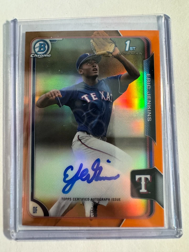 K196,620 - 2015 Bowman Chrome Draft Pick Auto Orange #BCAEJ Eric Jenkins #/25 - Image 1 of 1