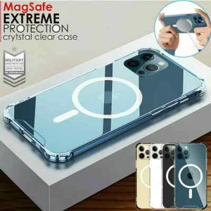 For iPhone 16 15 Pro Max 14  Shockproof Mag Safe Magnetic Clear Case - Picture 1 of 6