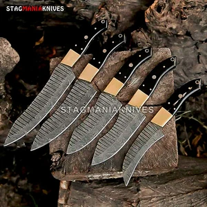 Rare Custom Hand Forged Damascus Steel Chef Knife Set Kitchen Knife Set - Picture 1 of 6
