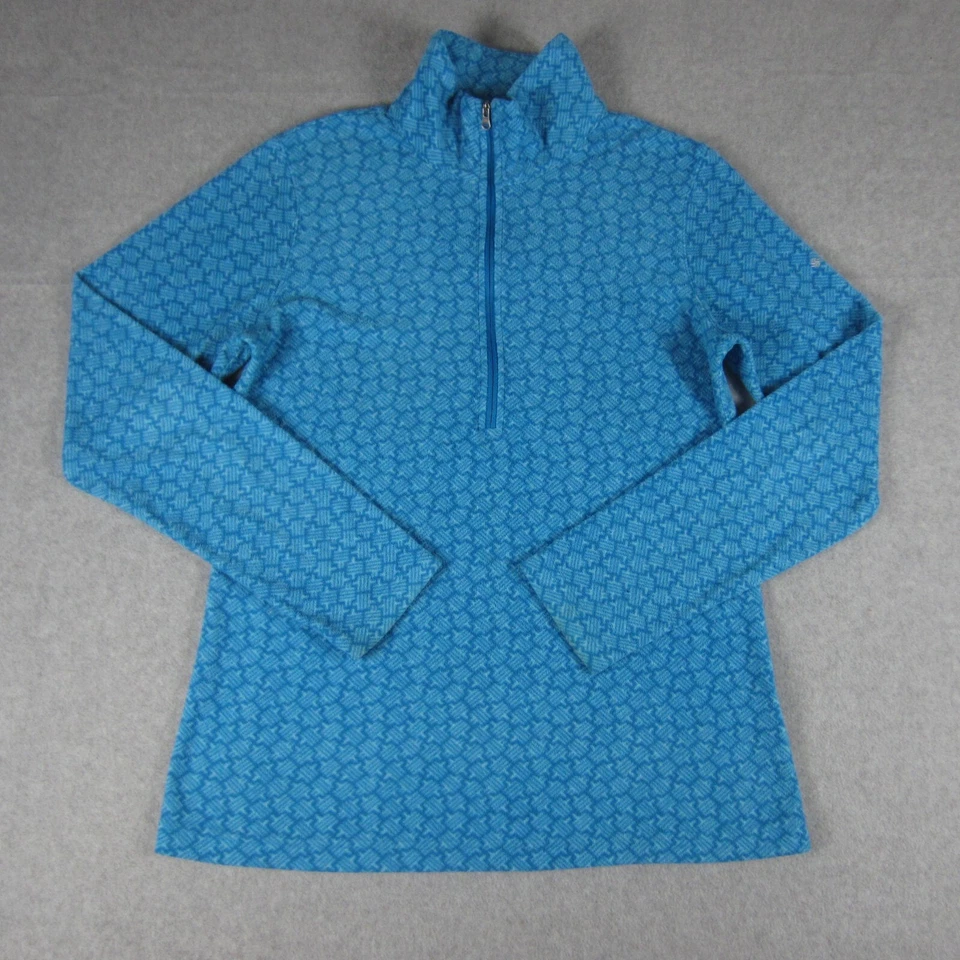 Columbia Pullover Womens M Blue Geometric Lightweight Fleece 1/4 Zip - Image 1 of 4