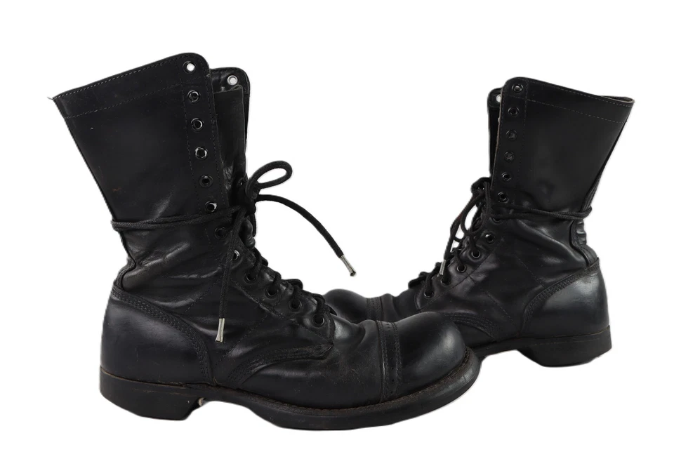 VTG 60s Corcoran USA Men’s 8.5 D Black Leather Paratrooper Combat 6” Jump Boots - Image 1 of 4