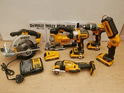 DeWalt 18V xr 6 Kit DCS391 DCS331 DCF887 DCD796 DCS355 DCL050 4 x 2 ah + cases - Image 1 of 2