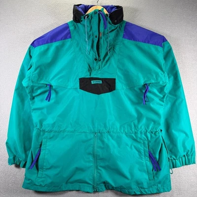 Vintage 90s Columbia Radial Sleeve Pullover Anorak Jacket Mens XL Teal Purple - Image 1 of 4