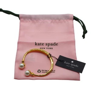 Kate Spade New York Pearls of Wisdom Open Hinged Bangle Cream - NEW w/ Dustbag - Picture 1 of 9