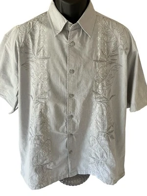 Van Heusen Studio Shirt Men's XL 17-17 1/2 Button Up Gray Tropical Short Sleeve - Image 1 of 4