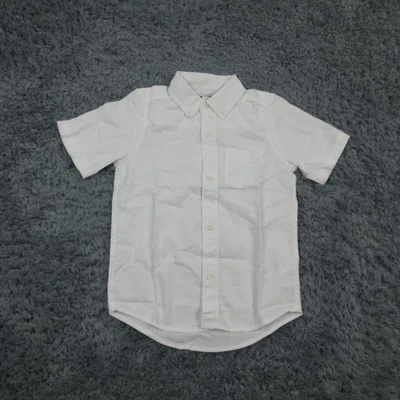 The Children's Place Shirt Boys 5/6 White Short Sleeve Button Front Collared NWT - Image 1 of 4