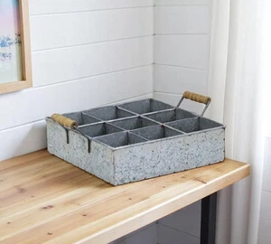 12" Silber verzinkte Metallbox mit Griffen - Bild 1 von 7