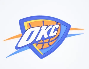 Letrero con logotipo de trueno de Oklahoma City - Arte de estante de pared y escritorio 3D - Imagen 1 de 1