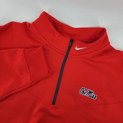 Nike Golf Therma Fit Mens XL Ole Miss Rebels 1/4 Zip Pullover Jacket Red - Image 1 of 4